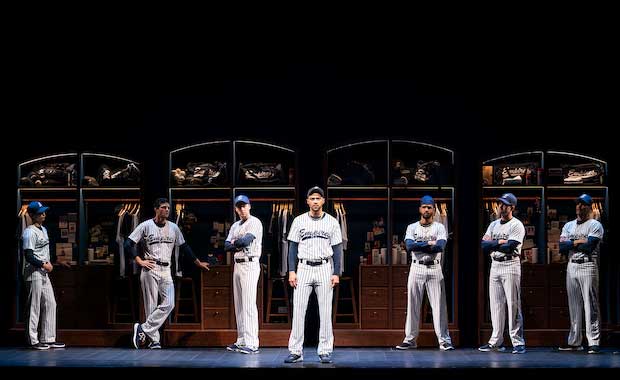 A theatrical spectacle with actors playing baseball characters.